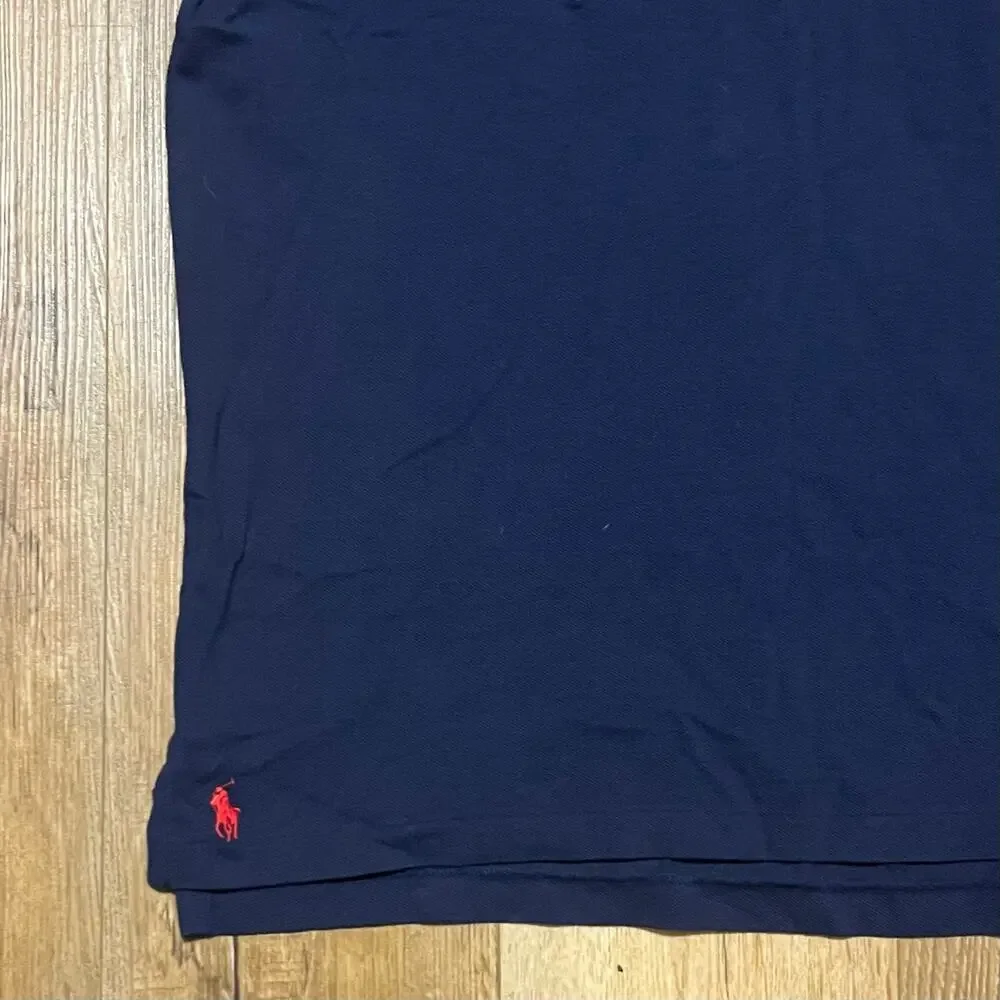 POLO Ralph Lauren Navy Blue 1992 Mesh Polo Shirt Mens XLT Tall Embroidered Logo